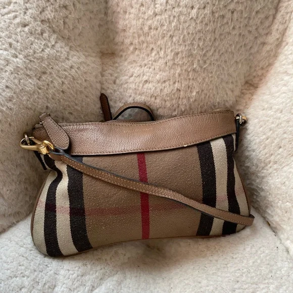 Burberry Tan and Red Crossbody Bag - Picture 1 of 12